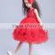 2017 latest dress designs in pakistan made in China dance frock red rhinestone dresses