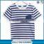 Simple style pocket blue striped children t-shirts light up t shirts for kids bulk sale