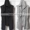 2016 fashion custom full face zip long knee length hoodie