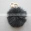 Myfur Cute Metal Glasses Decorative Real Fox Fur Pom Poms Keychain For Bag Charm