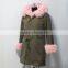 Myfur Luxury Fox Body Fur Trimmed Ladies Long Parka Jackets Wholesale