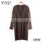 Hot sale fashion women autumn brown v-neck 3/4 long sleeve cardigan sweater