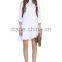 womens 100% cotton long sleeve half placket falbala casual dress