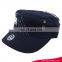 Fashion 3D embroidery and printing navy blue army hat flat top military hat