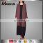 China Wholesaler Hotsale Design Brown And Black Muslim Women Cardigan Long Sleeves Maxi Abaya Dress