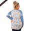 Long sleeve Casual floral print plus size ladies tops