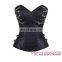 New Style Black Gothic Sweetheart Leather with Thong Sexy Mature Corset