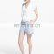 Alibaba Supplier China wholesale women clothing casual linen-blend wrap jumpsuit lady