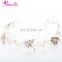 Cheap Price Gold dainty Simple Design Floral Bridal hair vine Crystals and Pearls Wedding Accessories Delicate Hair Jewelry