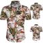 Polo shirt ready made popular male short sleeve t-shirt summer printed 100% rayon hawaiian beach shirt