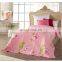 Romantic blue color bed spread with floral printed design polyester fabric bedspread