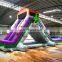 New design gorgeous purple Inflatable palm tree long slide with pool, Inflatable slip and slide on hot sale
