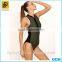 Custom Wholesale 2016 Olive Green Lady Zip Front One-Piece Swimwear