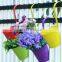 Colorful Metal Bucket Flower Hanging Pot Balcony Garden Pots Plant Flower Holders Balcony Iron Flower Pot
