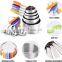 Stainless Steel Measuring Cups and Spoons Set, 10-Piece Measuring Spoons and Cups With Colored Soft Silicone Handles - Complete