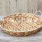 Best Seller Vintage Round Wicker Tray, Decorative Water hyacinth Serving Tray