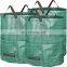 Heavy duty 120L reusable hard bottom yard lawn and leaves green garden waste bag