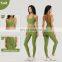 Deep U Halter Neck Sexy Recycled Sports Fitness Bras Custom Open Back Yoga Crop Tops