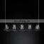 Modern Pauillac Fabric Shade linear industrial black metal glass shade chandelier suitable for ceiling hanging lighting
