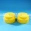 Plastic yellow flip top cap with liner 38-400/ 38mm closure ribbed cap for honey bottle