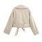 2025 Spring/Summer New Women's Windbreaker with European and American Design, Motorcycle Short Style Jacket