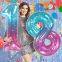 40inch Giant Rainbow Starry Sky Number Balloon Foil Gradient Digital Kids Mermaid Birthday Party Decor Helium Ball