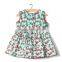 2016 model Green Cute Side summer floral Printed trendy 100 Cotton print dresses&dress for sale