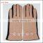 ladies dotty micro velvet gloves with bow for wholesale