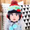 Polka Dot Pattern Pom Poms Baby Kids Children's Earflap Winter Knitted Hat