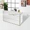 Beauty salon furniture white front reception desk wood shop counter design (SZ-RTB033)