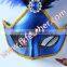 Artificial Blue Ostrich Feather Decoration Venetian Mask