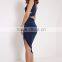 sexy women dresses club girls navy color sleeveless dress