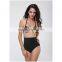 Sexy Women Fashion Vintage Triangle Halter Polka Dot Two Piece High Waisted Bathing Suits Bikini