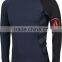 92% Polyester 8% Spandex (Lycra) Crew Neck Long Grey Black Compression Shirt / Rash Guard with Sublimated Side Panels