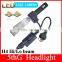H4 LED Headlight Bulbs Conversion Kit with Flexible Tinned Copper Braid