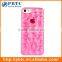 Set Screen Protector And Case For Iphone 5 , Hard Plastic Red Geometrical Pattern Diamond 3D Case For Iphone