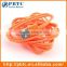 Wholesale 2 Meter Orange USB Cable Charger For iPhone 5