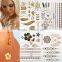 High Quality Metallic Tattoos Wholesale Gold Silver Temporary Tattoos Fashion Body Art Tottoo