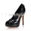 2016 special design black high heel shoes stiletto sexy heel with lock