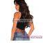 Black Mock Neck Sleeveless girls dance formal crop top women sexy