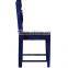 SEA BLUE VINTAGE MANGO WOOD DINING CHAIR , RETRO SOLID WOOD DINING CHAIR