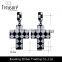 high quality jewelry black and white football oil drip cross drop earrings jewelry for women and men fashion jewelry