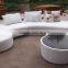 2015 Modern Round Corner Leather Sofa Set With Ottoman and Coffee Table 8024