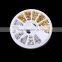 3D rivets nail art decoration flat back gold sliver half round studs on wheel