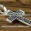 Silver 925 Cross Jesus Christ Crucifix. Russian & Greek Orthodox Style. Burnished Silver.