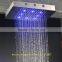 500*360mm morrie stainless steel shower head silica gel shower head temperature control led color rainfall shower head