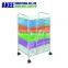 Plastic organizer drawer storage rolling cart