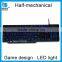 3 LED backlit colors computer keyboard half-mechanical keyboard feel