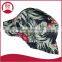 Hawaiian pattern floral print bucket hat with rounded top crown