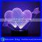 Creative Hearts Arrow Shaped 7 Colors Light Flashing LED Night Light Wedding Decoration Vision 3D Night Light